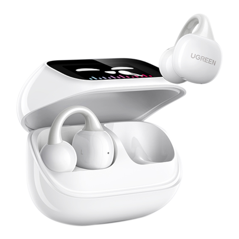 UGREEN WS208 ClipBuds Magic True Wireless Earbuds with Smart touchscreen and Longer battery life -white