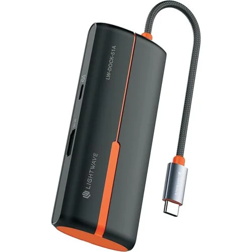 Light Wave USB-C MULTI-FUNCTIONAL 6-in-1 Docking Station -Type C to 1 HDMI 4K@30Hz