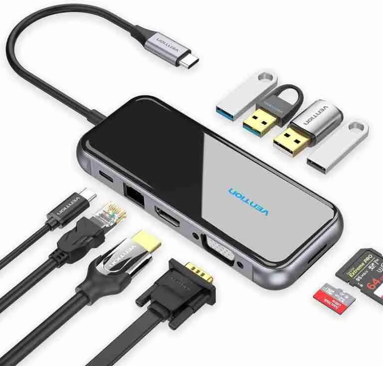 Vention USB-C MULTI-FUNCTIONAL 10 in 1 DOCKING STATION- Type c to Display Port