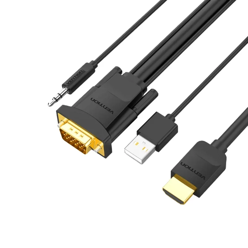 Vention HDMI to VGA Cable with Audio Output & USB Power Supply 1.5M