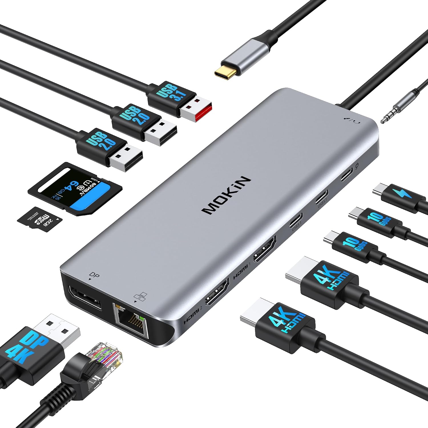 Light Wave USB-C MULTI-FUNCTIONAL 5-in-1 Docking Station- TYPE C TO HDMI 4K@30Hz