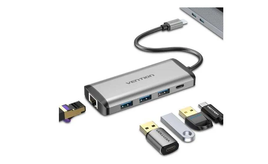Vention USB-C MULTI-FUNCTIONAL 5 in 1 DOCKING STATION